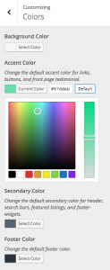 theme customizer for changing colors