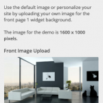 theme customizer for front page image