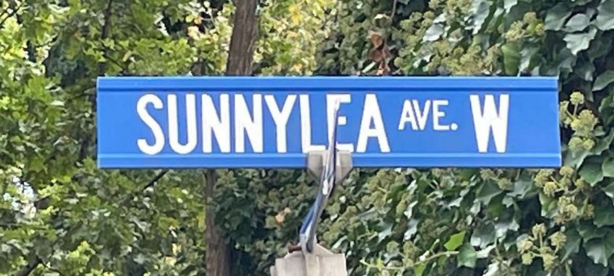 Sunnylea street sign in Etobicoke