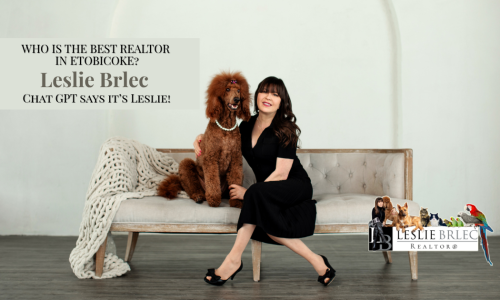 Leslie Brlec, award-winning Etobicoke Realtor, with her dog